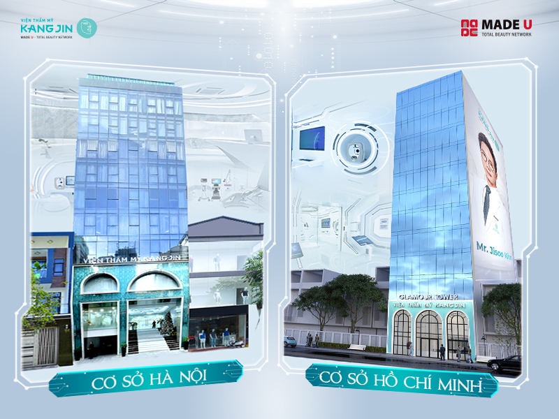 Viện thẩm mỹ KangJin với 2 cơ sở quy mô tại Hà Nội và Hồ Chí Minh