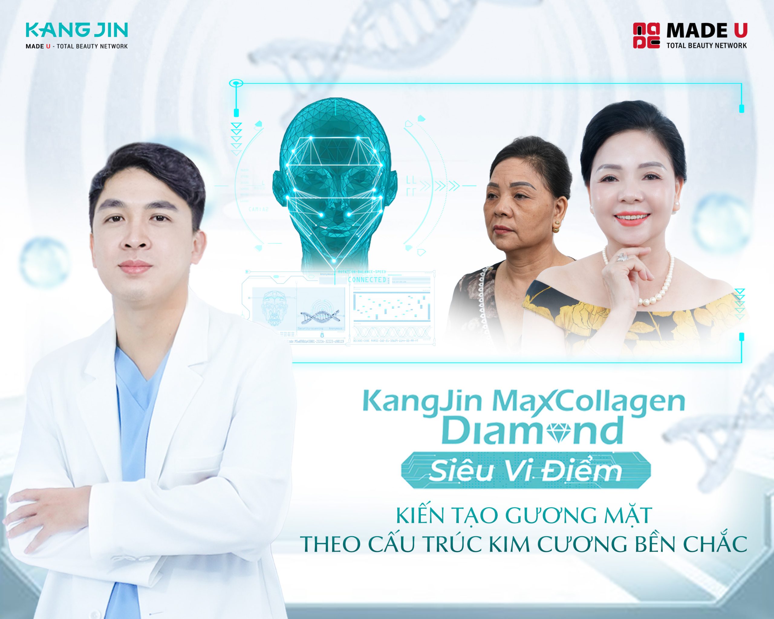 Liệu pháp trẻ hóa toàn diện KangJin Maxcollagen Diamond Siêu Vi Điểm