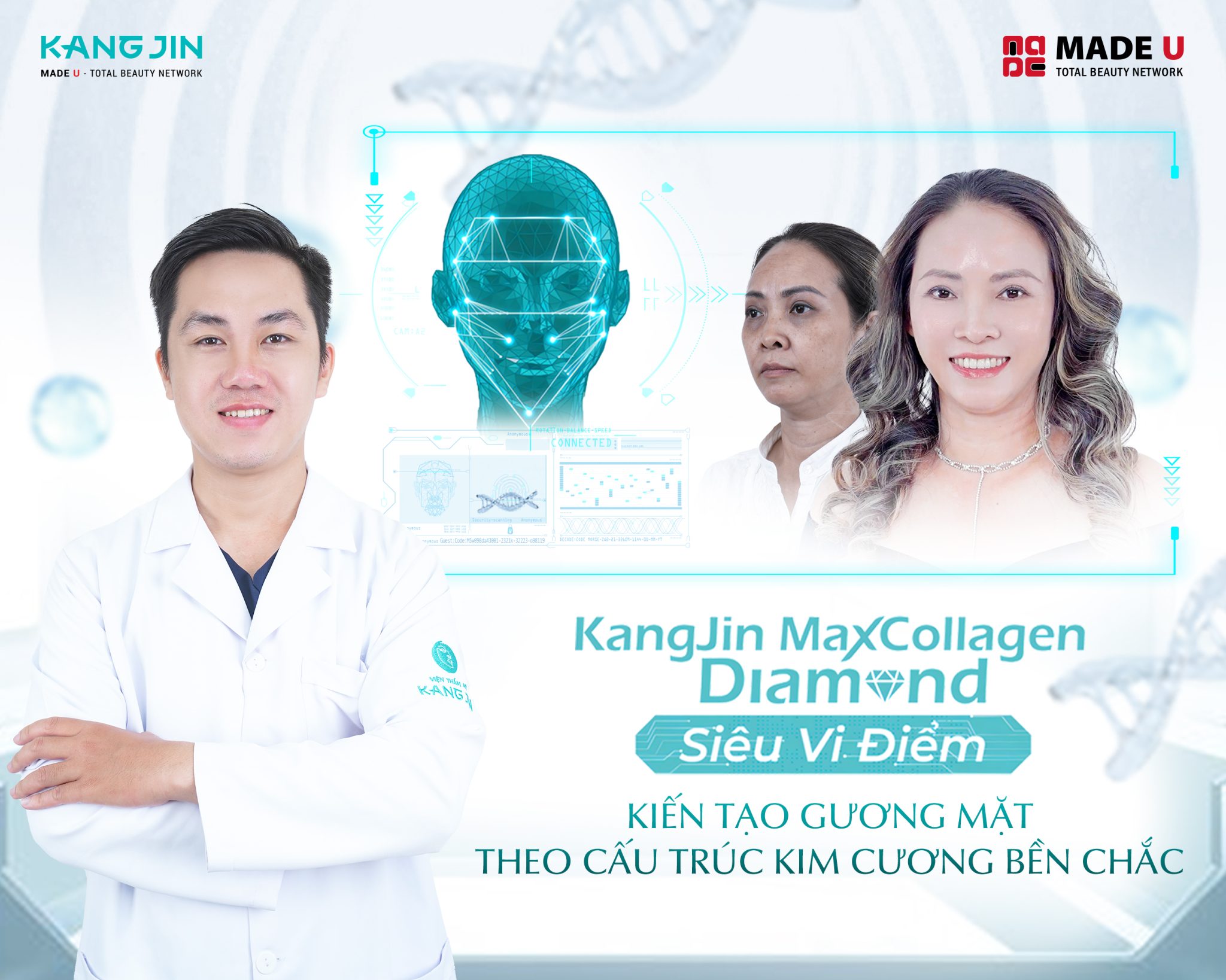 Liệu pháp trẻ hóa toàn diện KangJin Maxcollagen Diamond Siêu Vi Điểm 