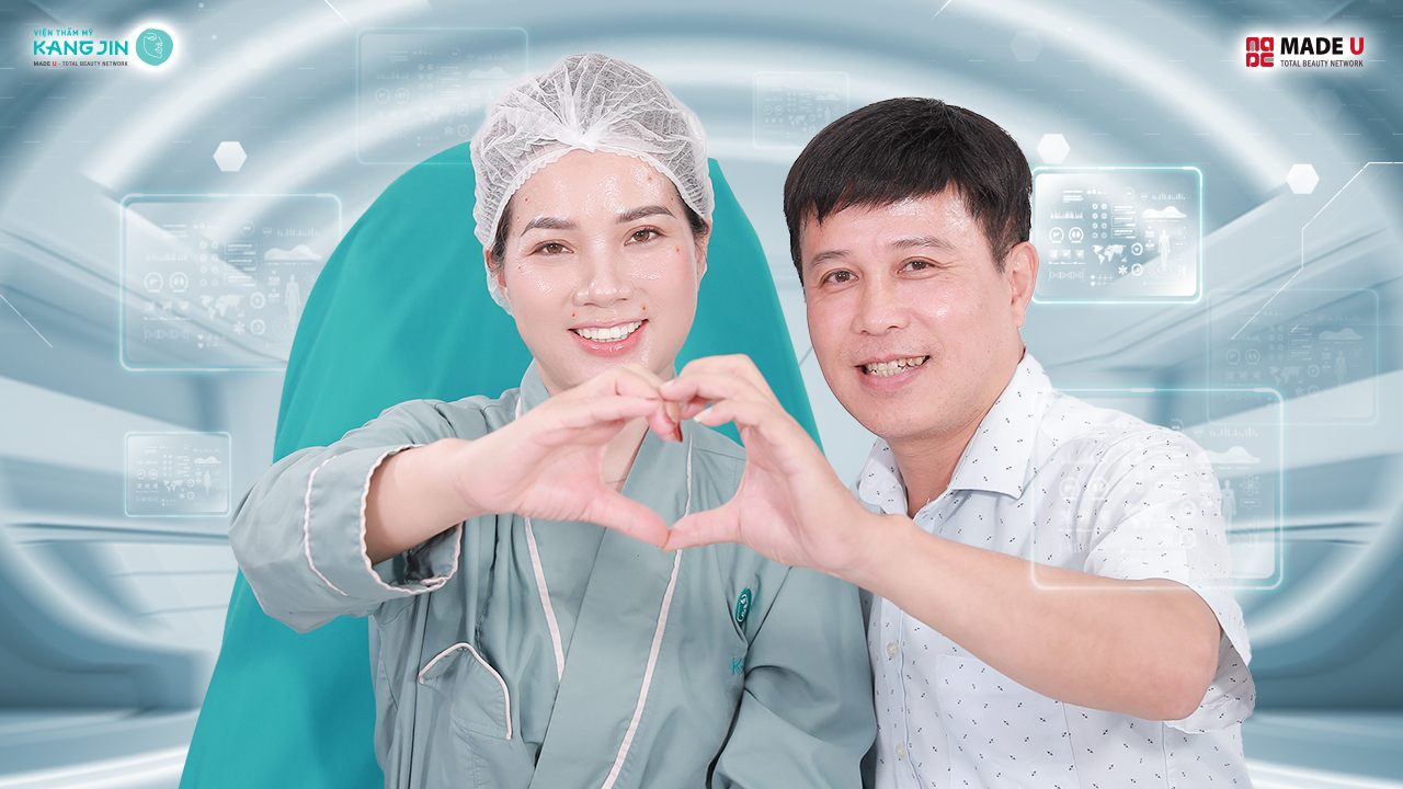 Hình ảnh vợ chồng chị Hoài sau liệu trình
