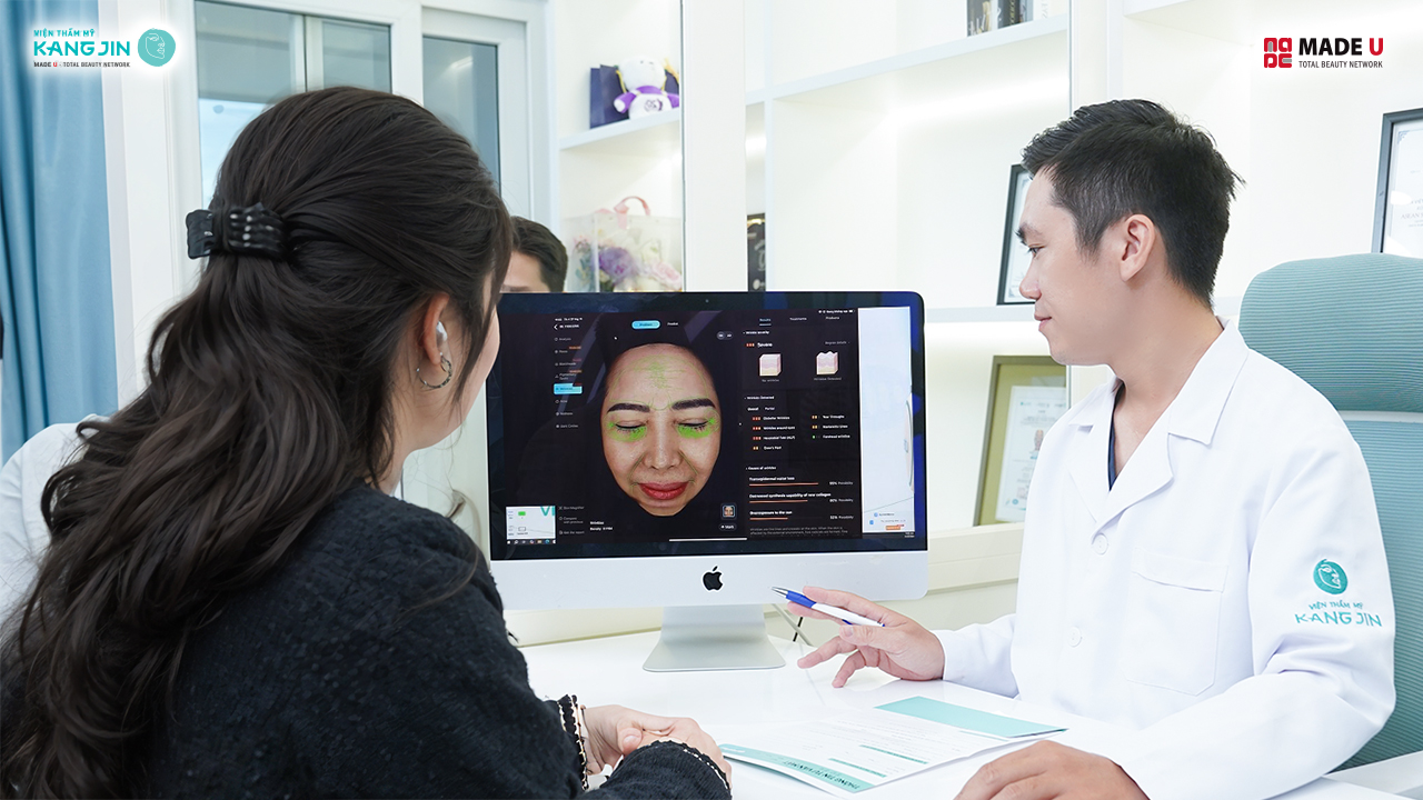 Tình trạng da của bác sĩ Hải khi soi da bằng công nghệ Skin Lab 5D