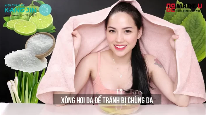 xông hơi da để tránh bị chùng da