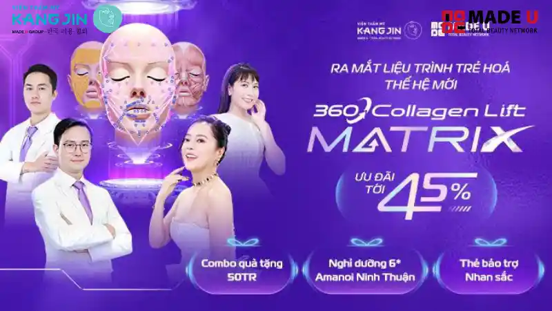 Thẩm mỹ viện Kangjin sở hữu liệu pháp Matrix 360 Collagen Lift làm đầy nếp nhăn trẻ hóa gương mặt