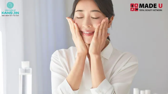 làn da được cải thiện sau khi cấy collagen tươi